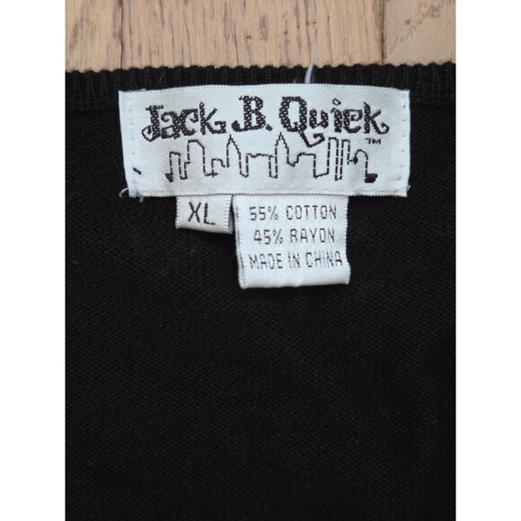 Vintage Jack B. Quick Women's Sweater Cardigan Long Sleeve Sequin Black Size XL - Picture 3 of 7